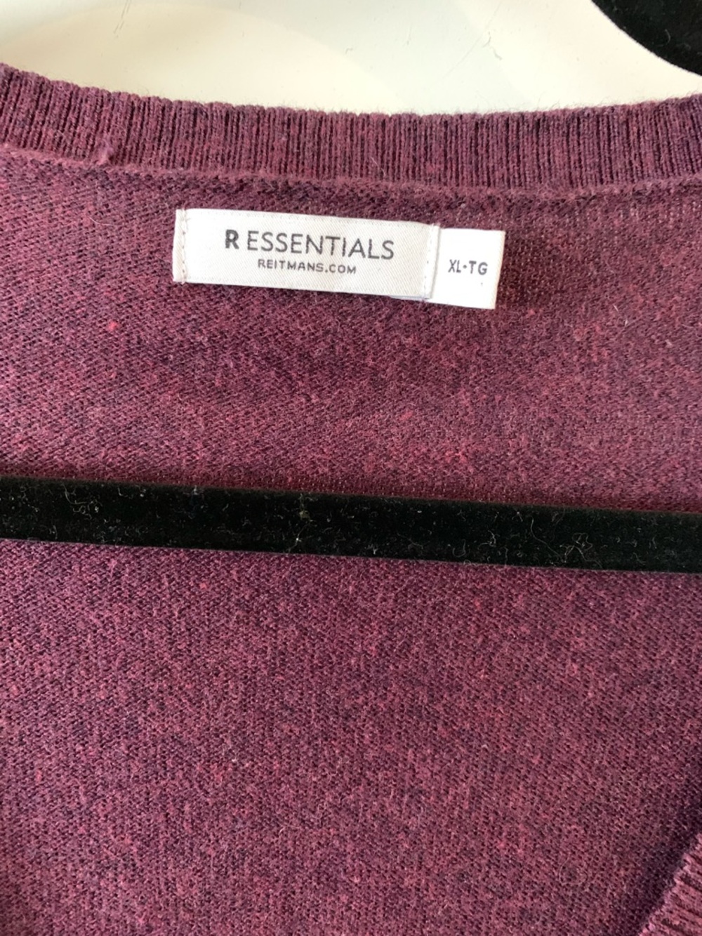 Reitman's Essentials women's cotton blend knit eggplant  V-Neck Button Cardigan - Picture 2 of 4